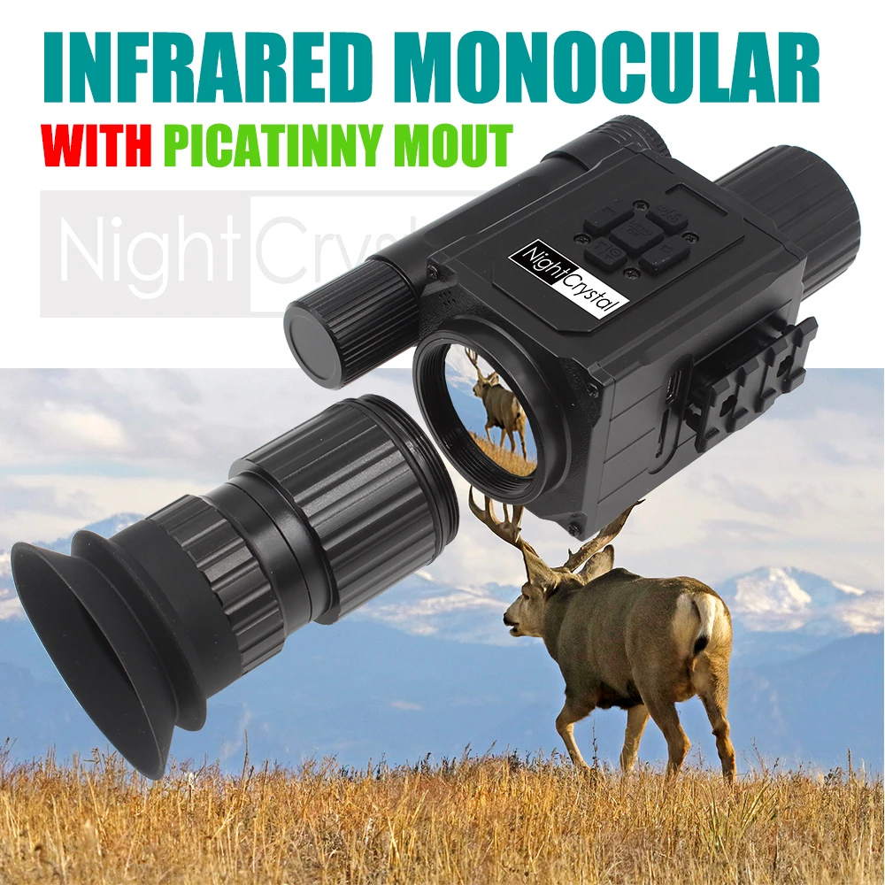All-in-One-Monokular-Nachtsichtgerät, Zielfernrohr mit 1080P HD-Aufnahme, 5-fach digitalem Zoom, Megaorei M5 NK008 NightCrystal M6