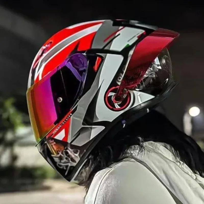 HOT P7 Suitable for Big Head Full Face Motorcycle Helmet Motocross Racing Helmets Moto Adult Motorbike Street Touring Riding DOT