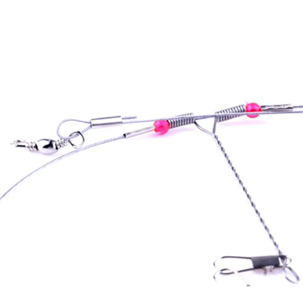 Quality High Carbon Stainless Steel String Fish Hook Safety Snaps Leader Trace With Snap Fishing Wire Line Rope Wire image 5
