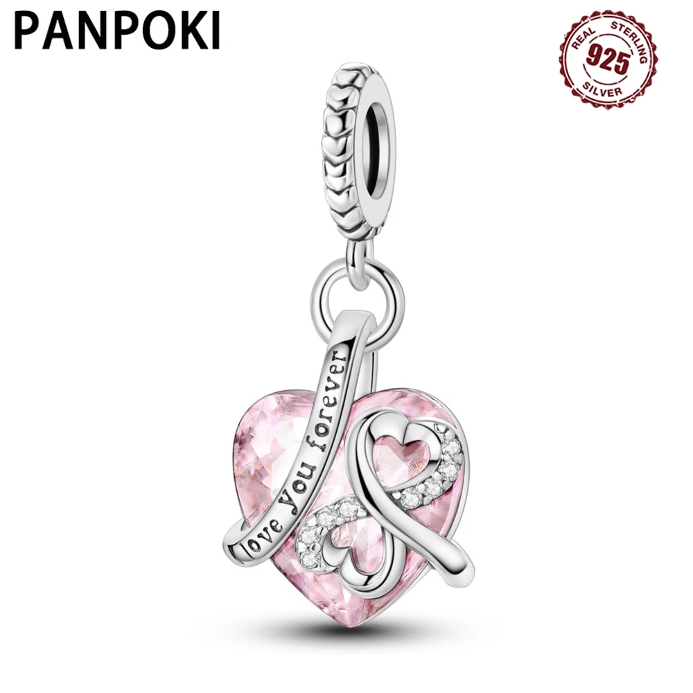 

925 Sterling Silver Love Unlimited Symbol Pendant Charms Beads Fit Bracelets DIY Fine Party Decoration Gifts Jewelry Accessories