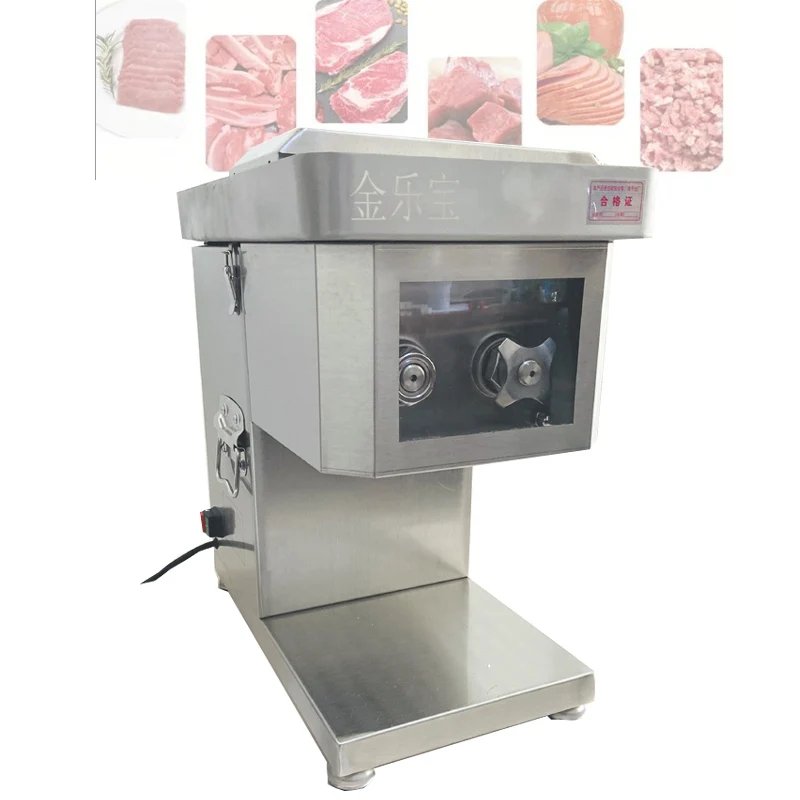 Upgraded Meat Cutter Machine, Commercial 5mm Electric Meat Slicer Shredded Cutting Machine, Stainless Steel 350lb/h, for Slices