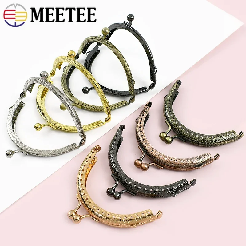 1/2/5Pcs 85mm Metal Embossed Handle Women's Wallet Handles Decor Kiss Clasp Sewing Brackets Purse Frame Accessories for Handbags