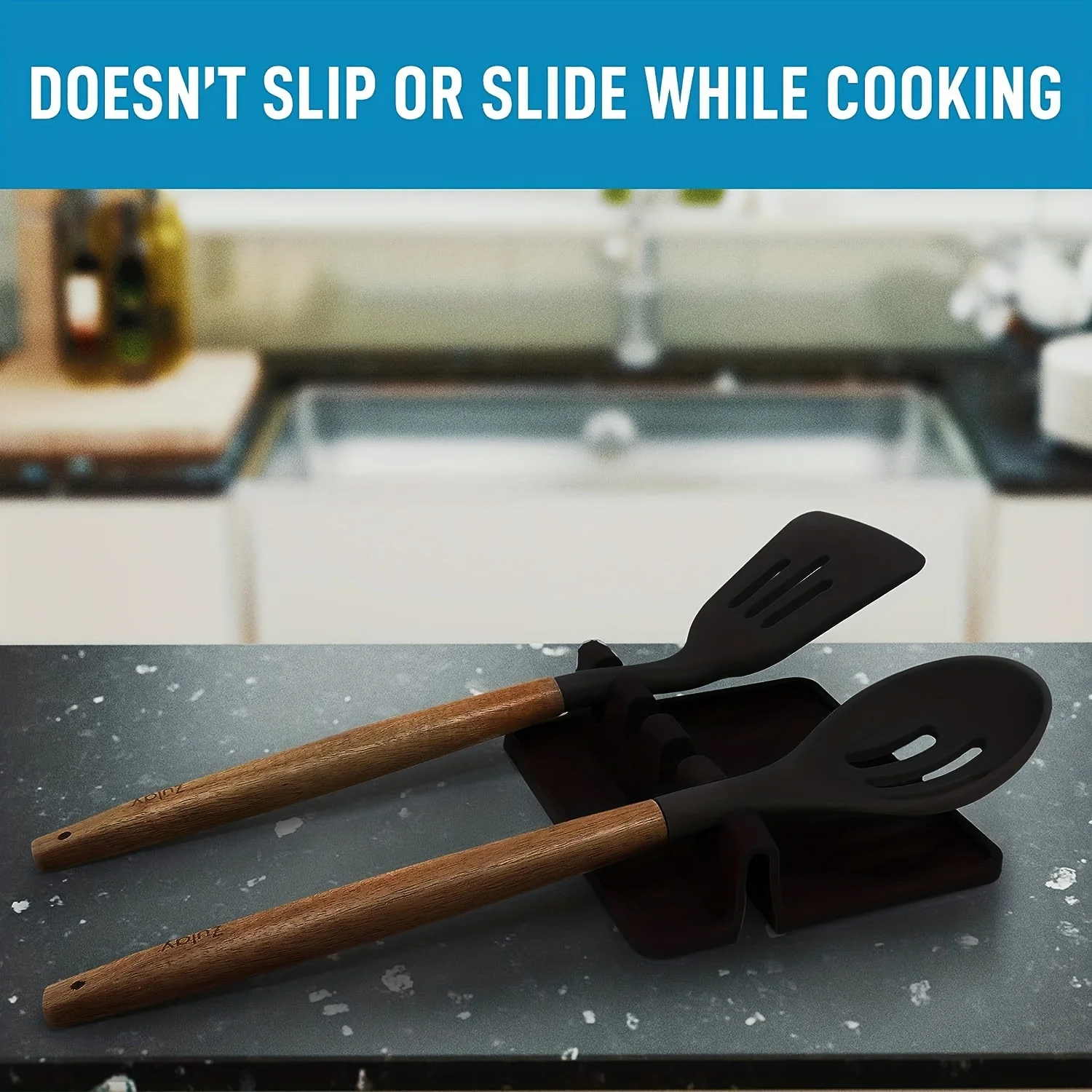 1pc Silicone Utensil Rest With Drip Pad, Suitable For Multiple Utensils, Heat Resistant, Spoon Rest And Spoon Rest,