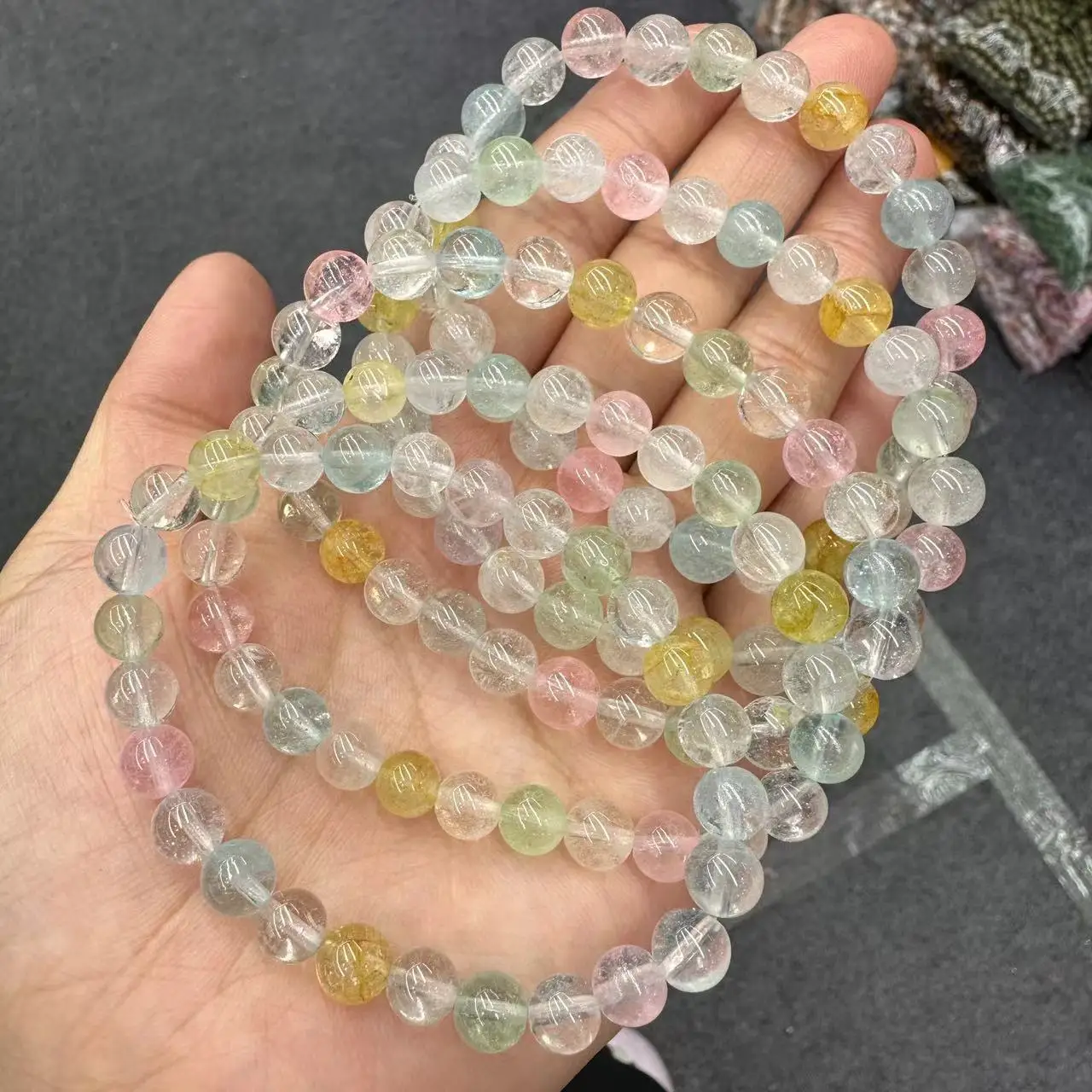 

Natural Gemstone Charm Colorful Topaz Bracelet Stone Jewelry Fashion Energy Bangle Woman Man Unisex Gift Accessories Trendy