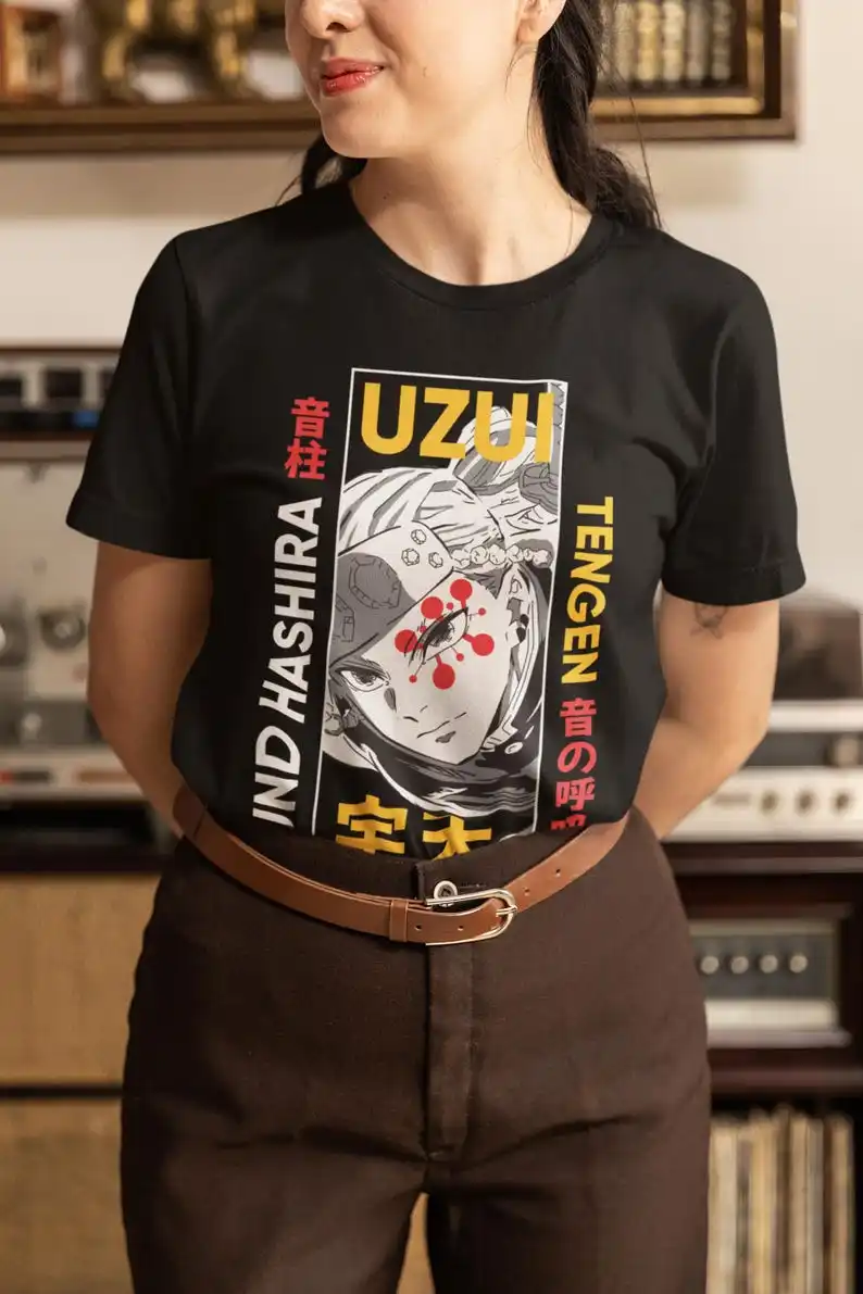 Anime Hashira Unisex T-shirt - Japanese Feudal Aesthetic, Manga Style, Traditional Design, Samurai Era Influence, Cultur