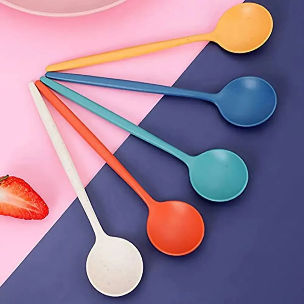 [Hot Sales] 4-Piece Portable Utensils, Healthy Eco-Friendly Wheat Straw Cutlery, Reusable Chopstick Fork Knife Spoon Set