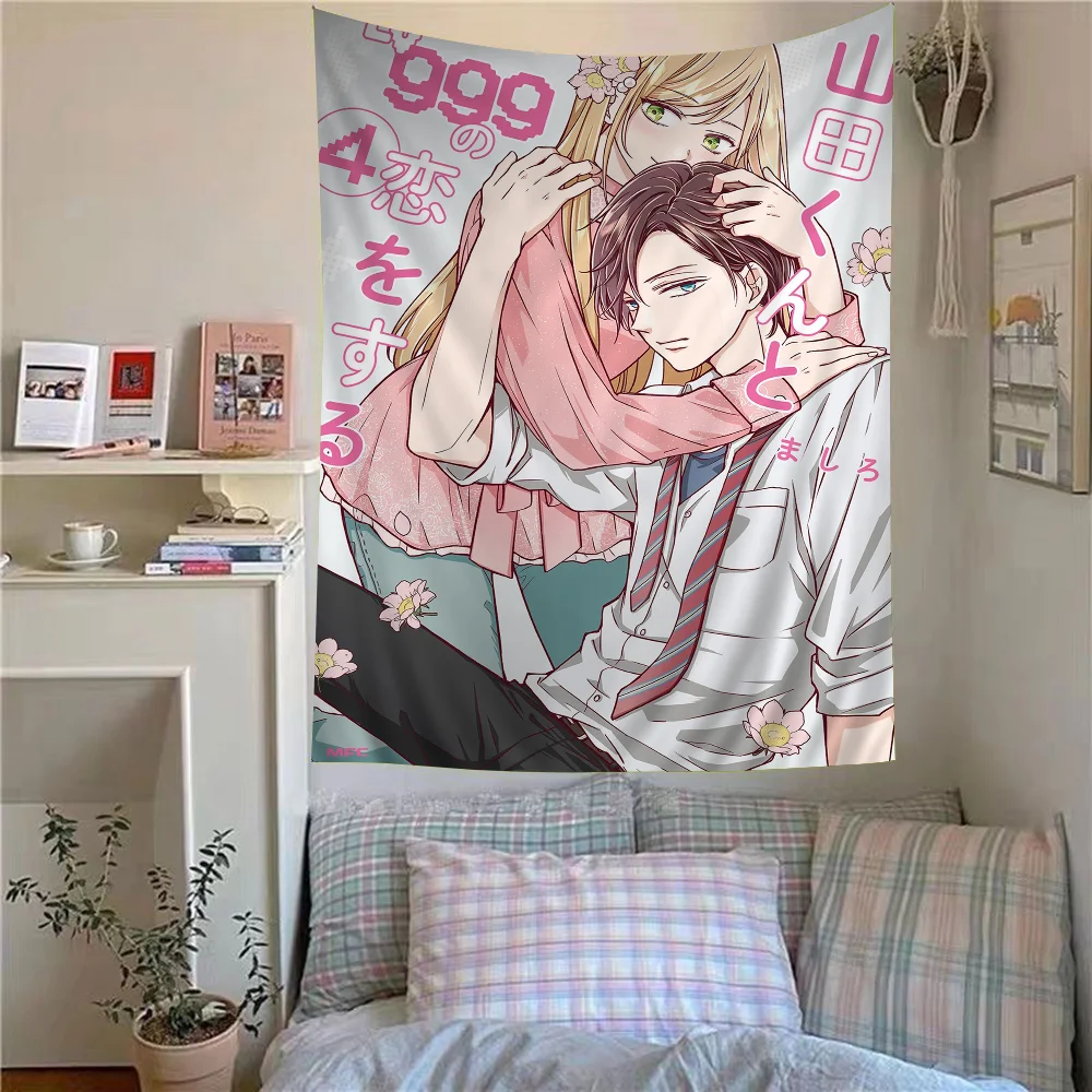 Anime My Love Story With Yamada-kun At Lv999 Printed Large Wall Tapestry Hippie Wall Hanging Bohemian Wall Tapestries Decor