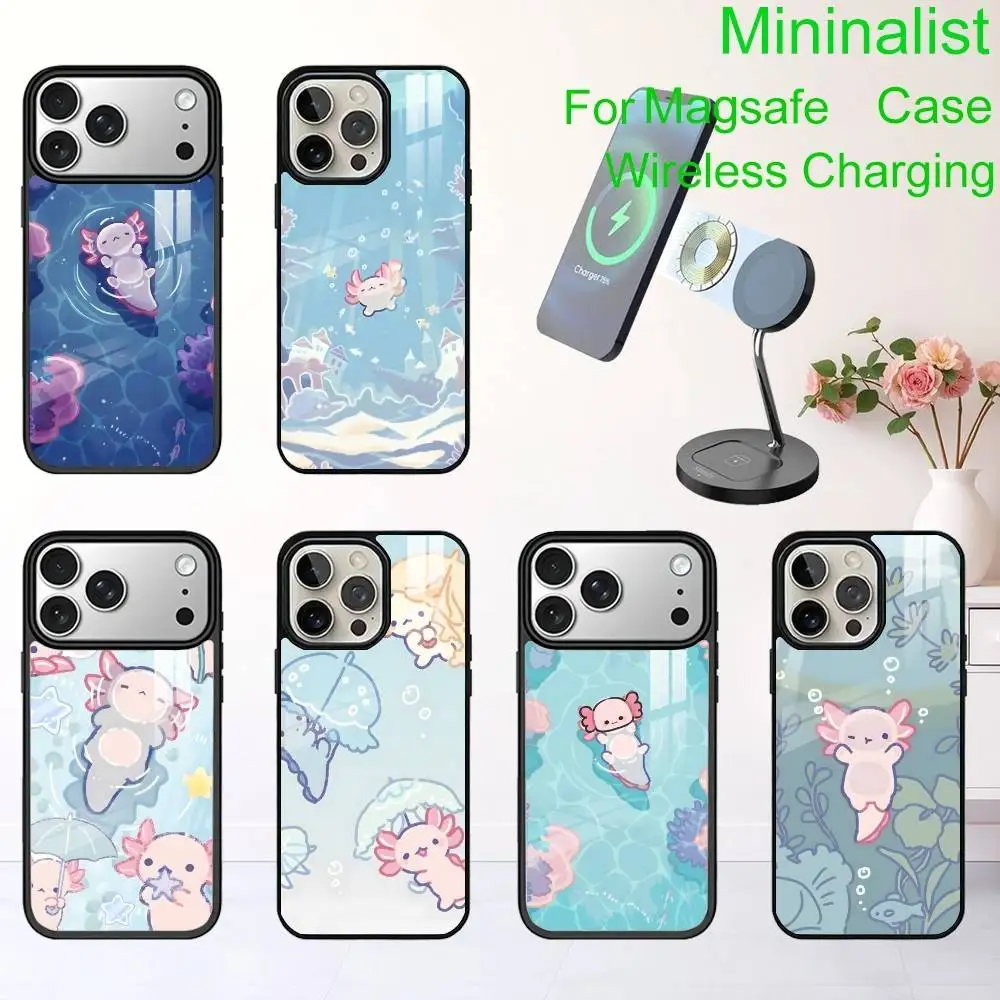 

Axolotl Yura Inaho Phone Case For iPhone17,16,15,14,13 Plus,Pro Max Magnetic For Magsafe Wireless Charging