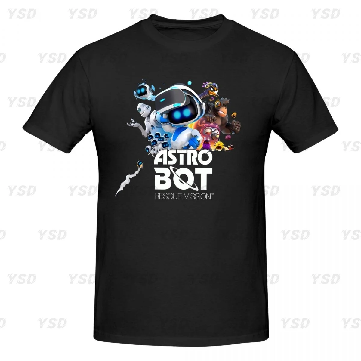 Astrobots Playroom Game Men's tight fitting sports Cotton T-shirt,cosy,Oversized Tee shirt