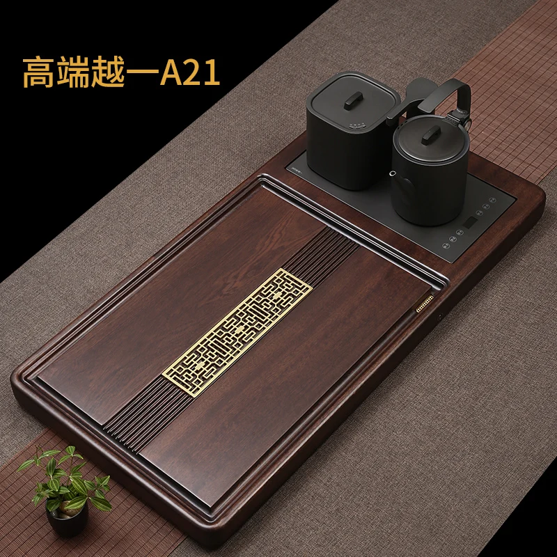 Black sandalwood tea tray Solid wood tea table set Household kettle Fully automatic integrated natural whole log Sea drainage