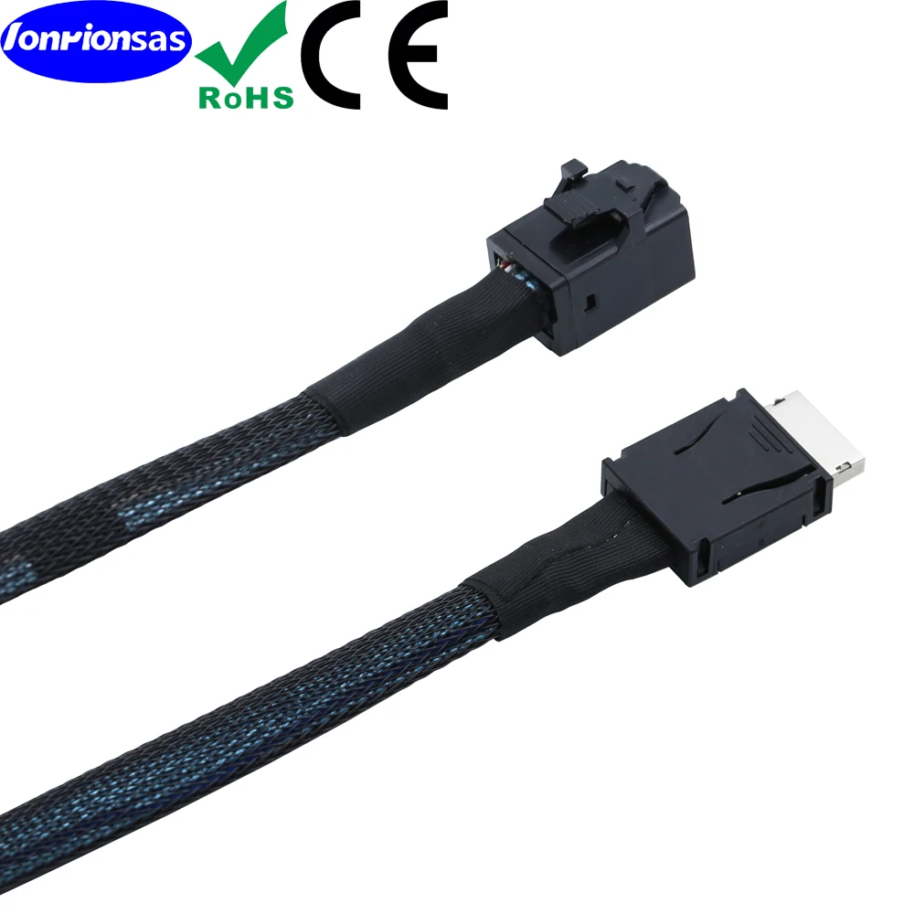 LONRIONSAS#OCuLink PCIe PCI-Express SFF-8611 4i to Slimline SFF-8643 SSD Data Active Cable 50cm for SSD eGPU Card