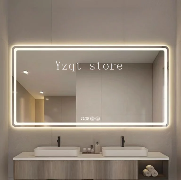 Smart bathroom mirror led light luminous high definition waterproof wall-mounted bathroom with lamp anti-fog mirror washbasin