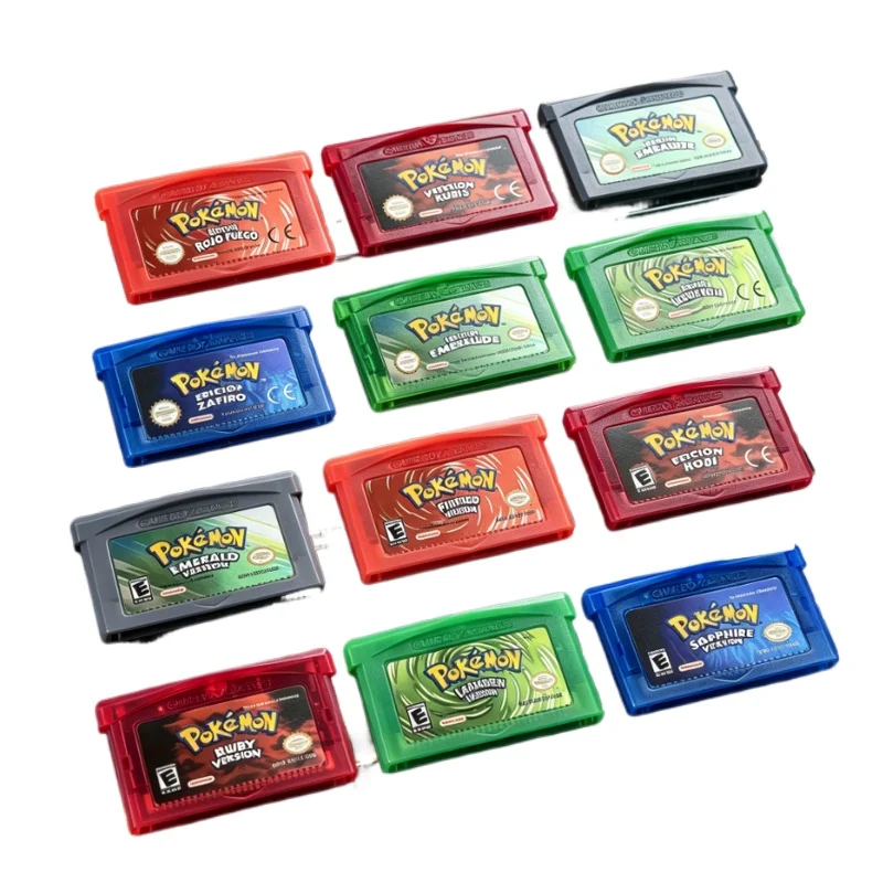 #GBA Game Pokémon Series 32 Bit Video Game Cartridge Console Card Pokémon Emerald Ruby FireRed LeafGreen Sapphire Multi-language