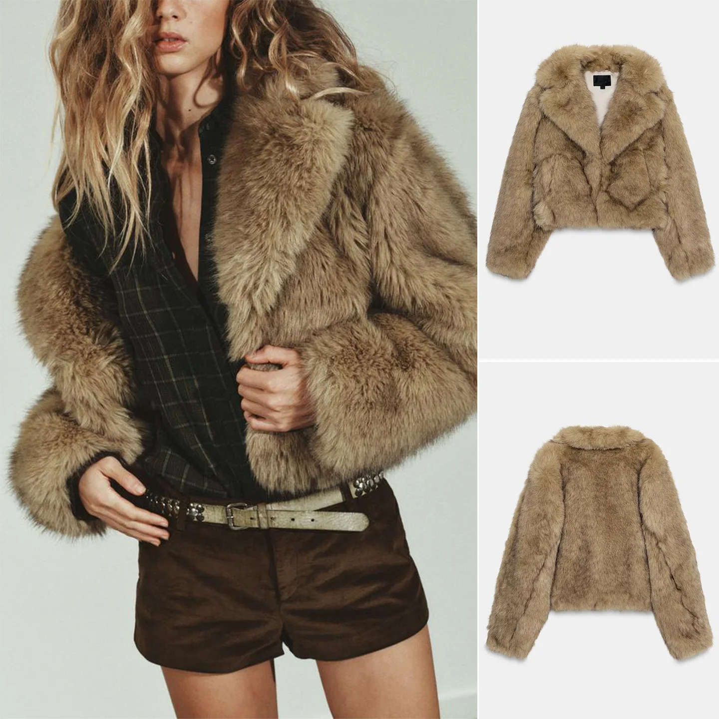 شتاء جديد المرأة ort معطف الفراء الاصطناعي طويل Sve بدوره إلى أسفل طوق Jaet محايد Sle مستقيم قطع الخريف