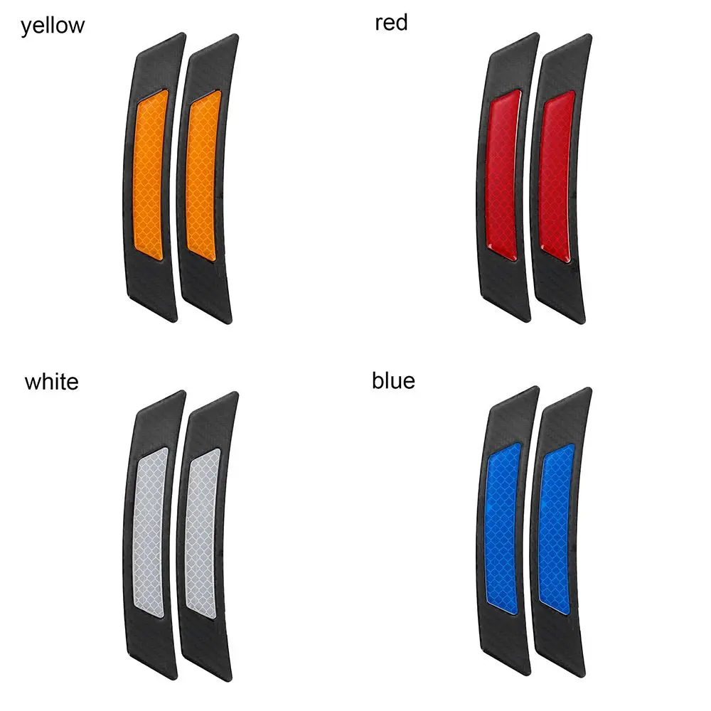 2Pcs Carbon Fiber Protection Car Wheel Eyebrow Edge Reflective Guard Sticker Hot