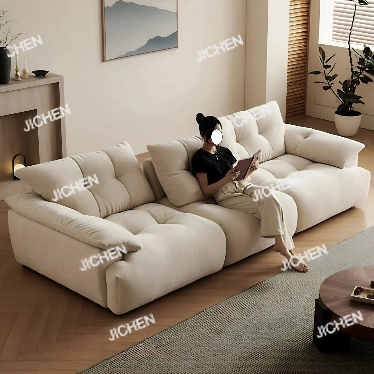 

Современный мягкий диван с регулируемой спинкой, молочно-белый диван для гостиной, популярные новые модели для домашнего использования.