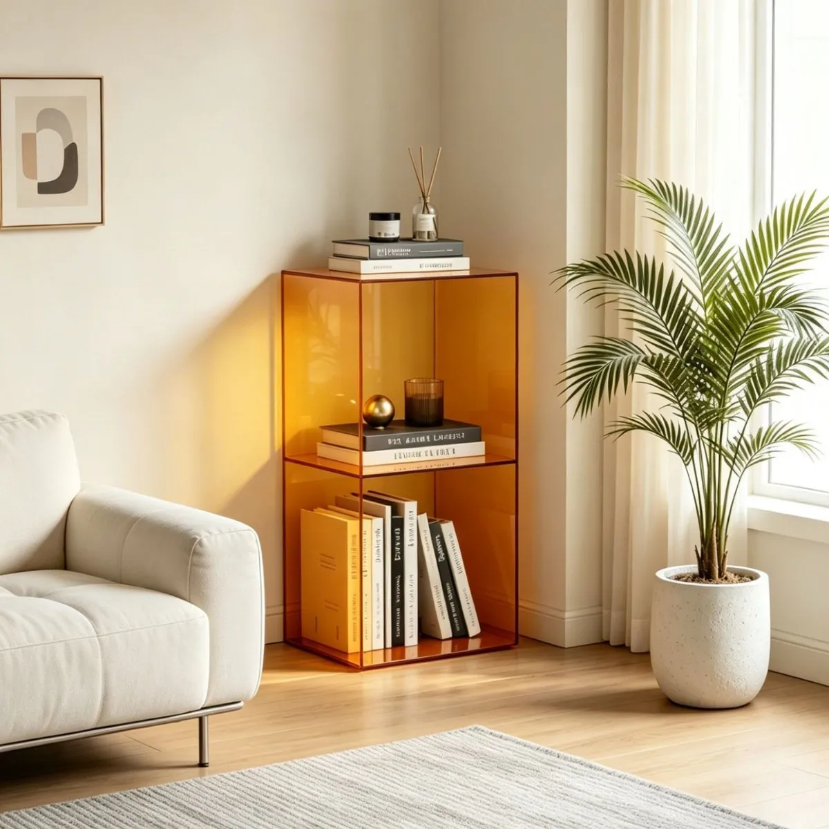 Acrylic shelf floor-to-ceiling storage living room multi-layer two-layer storagecabinet small entrance desktop displayrack box