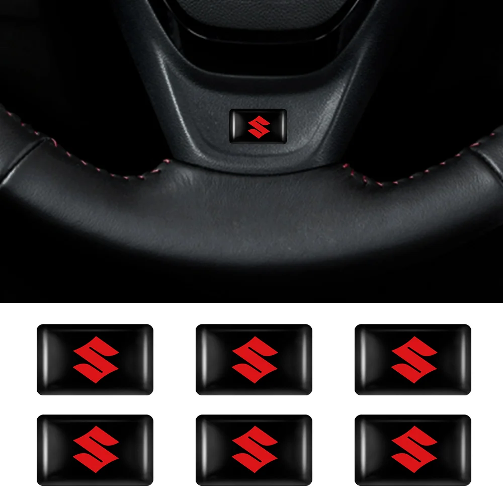 

10PCS Car Emblem Interior Audio Steering Wheel Indoor Epoxy Sticker For Suzuki Grand Swift Jimny Vitara Baleno SX4 Kaiser Baleno