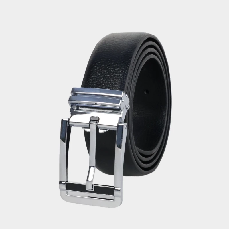 

Классический черный мужской ремень с серебряной пряжкой, повседневная деловая одежда, аксессуары, кожаный ремень для пожилых людей 3,5 см