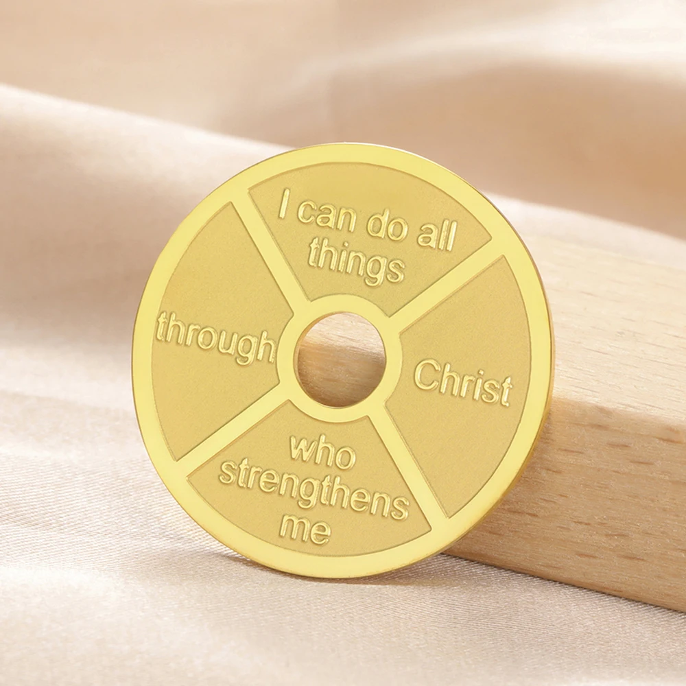 Dawapara Shields of Strength Pendant for Necklace Charm for Jewelry Making Bible Verse Amulet Stainless Steel Accessories