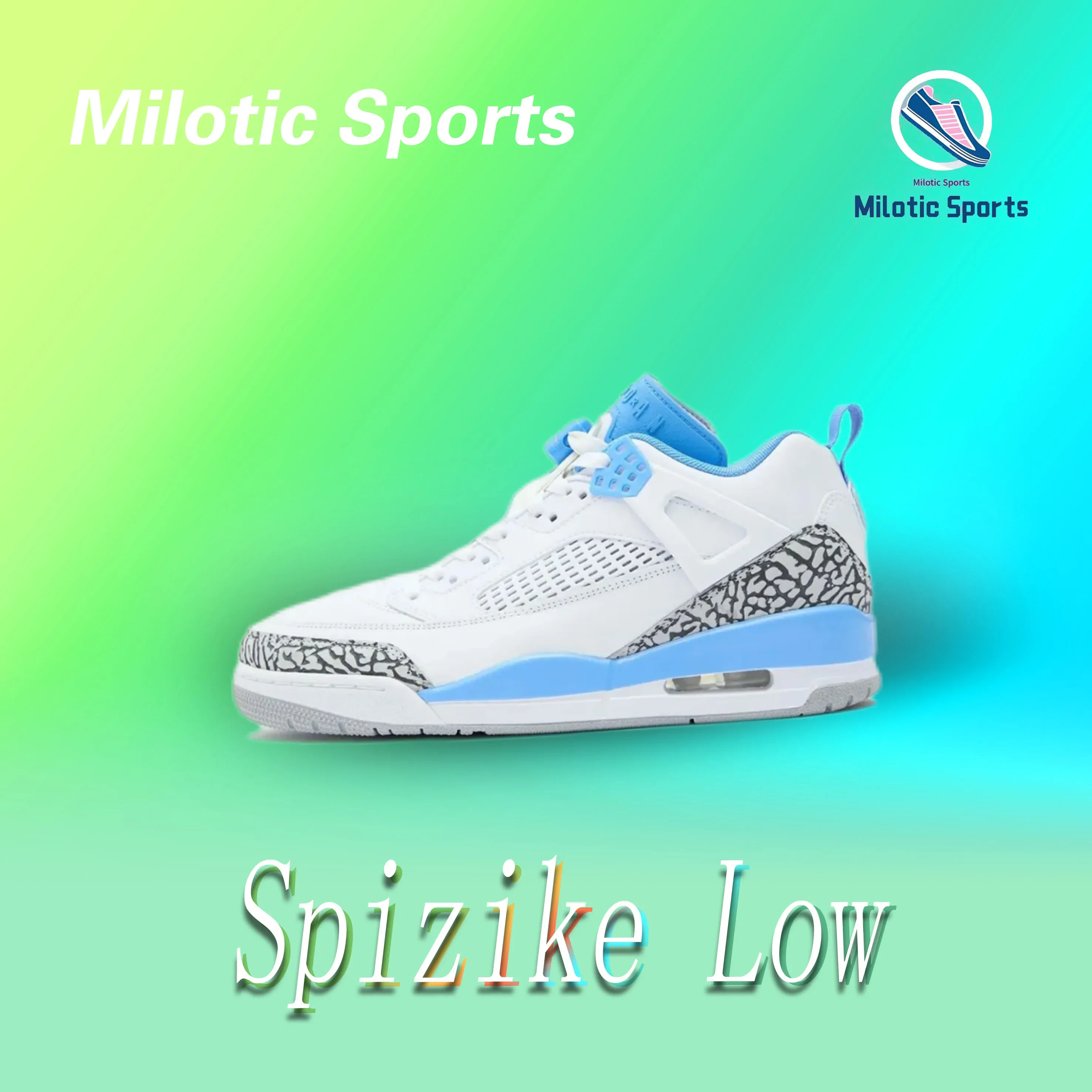 Jordan Spizike LOW Comfortable Hundred Wear-resistant Low Top Retro Board Shoes Blue White