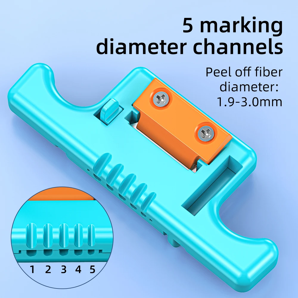 Инструмент для зачистки оптоволоконных кабелей SAIVXIAN Blue Fiber Optic Stripping Tool 1.9-3mm MSAT-5 инструмент снятия буферной оболочки A-05 продольной