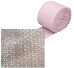 Bubble Mailers for Gift Box, Embalagem Shockproof Packing Wrap, Love Heart Bubble Film Mailing, Atacado, 20cm x 5 m/Roll