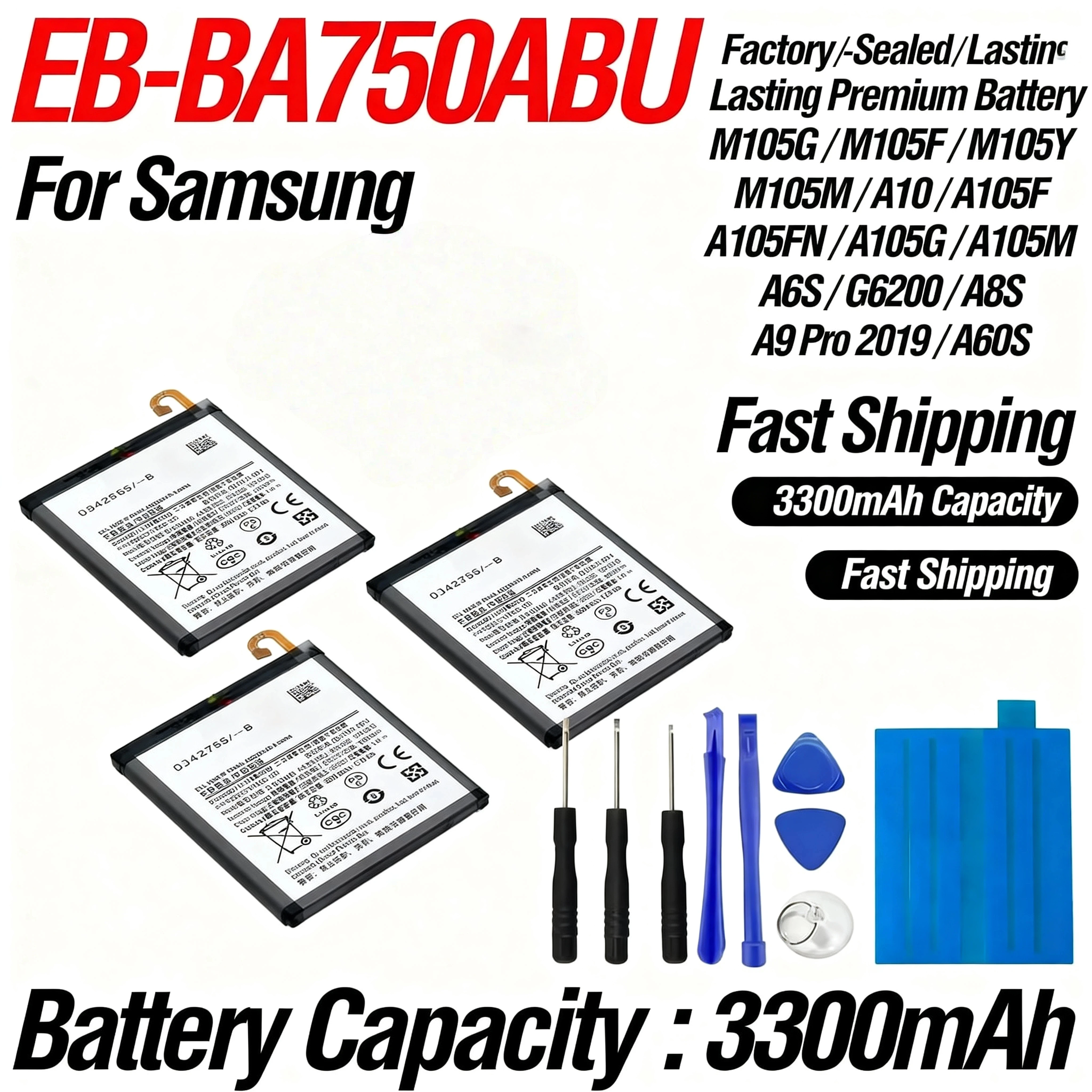 

Factory-Sealed Lasting Premium Battery Replacement for Samsung A51 A70 A71 A8+ A9 Pro 2018 A5 A7 A8S Feel2