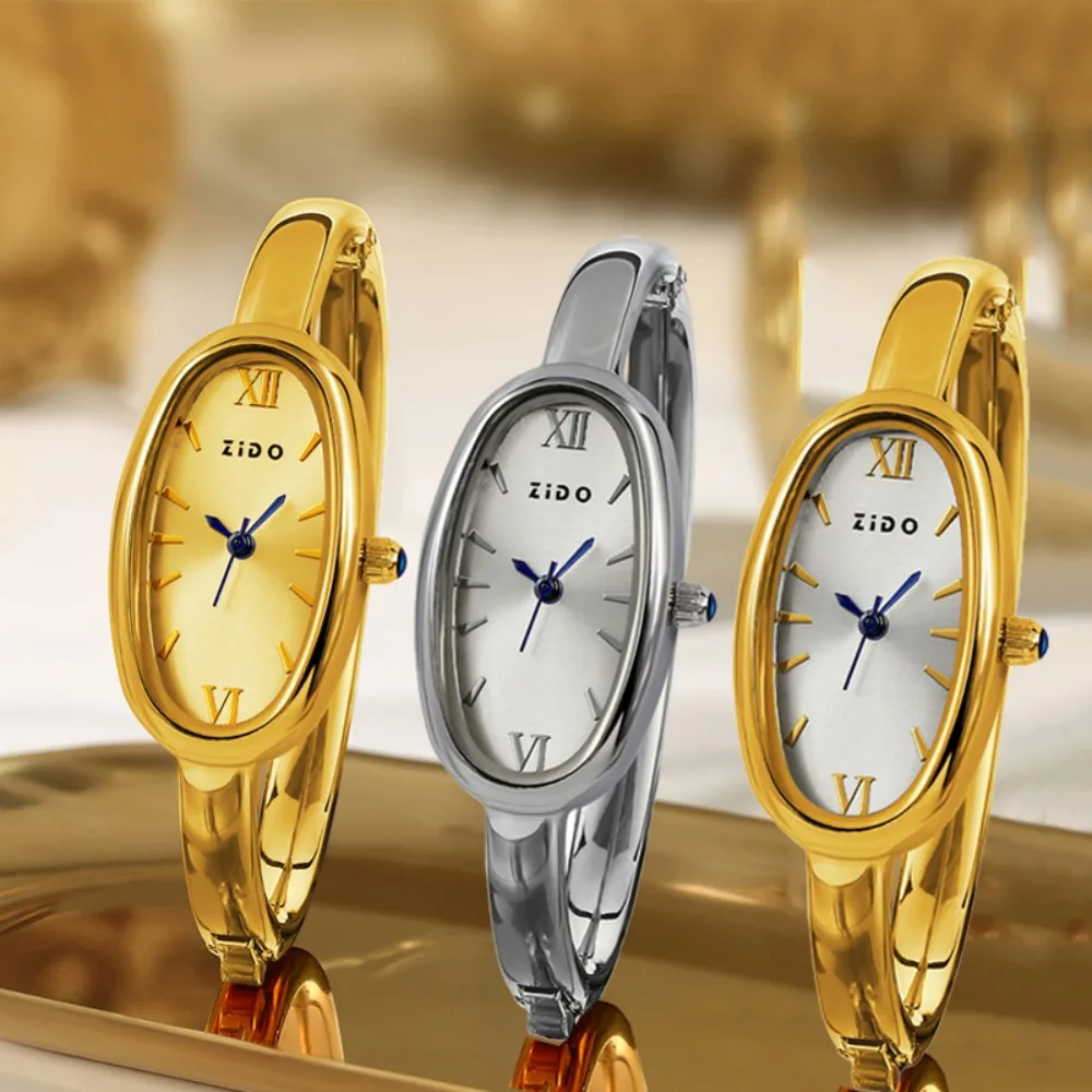 Brand Bracelet Watch Fashion Oval Roman Dial Watch Women Simple Gold Quartz Watches Luxury Wristwatches Relojes Para Mujer