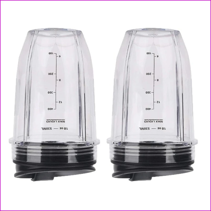 

2 Pcs 18Oz Replacement Blender Cups with Lid for Auto IQ BL480 BL642 BL450 BL682 BL480, BL490, BL640 BL680-A57M