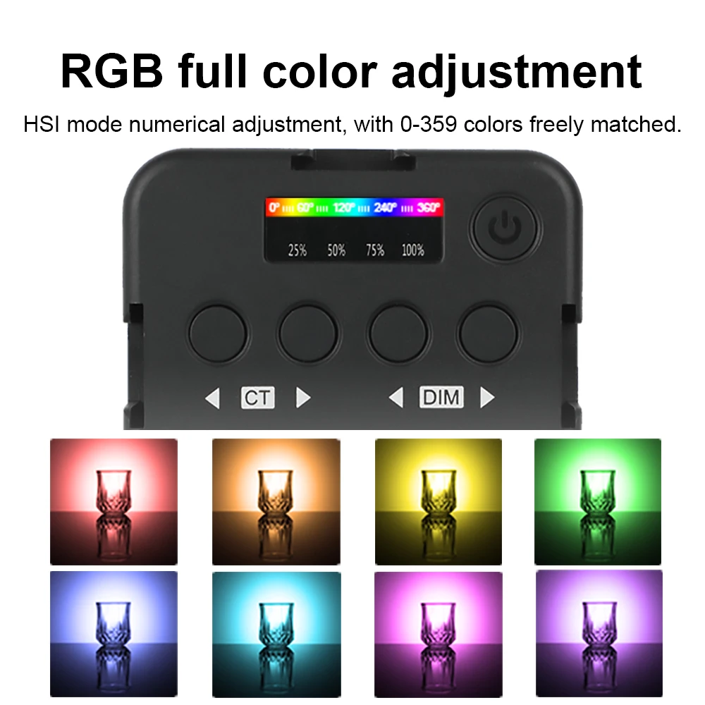 Camvate ไฟ LED เติมแสงแบบพกพา RGB ไฟ LED แบบพกพาไฟวิดีโอขนาดเล็กสำหรับกล้องจอมอนิเตอร์สมาร์ทโฟน GoPro แล็ปท็อป selfie ปรับได้