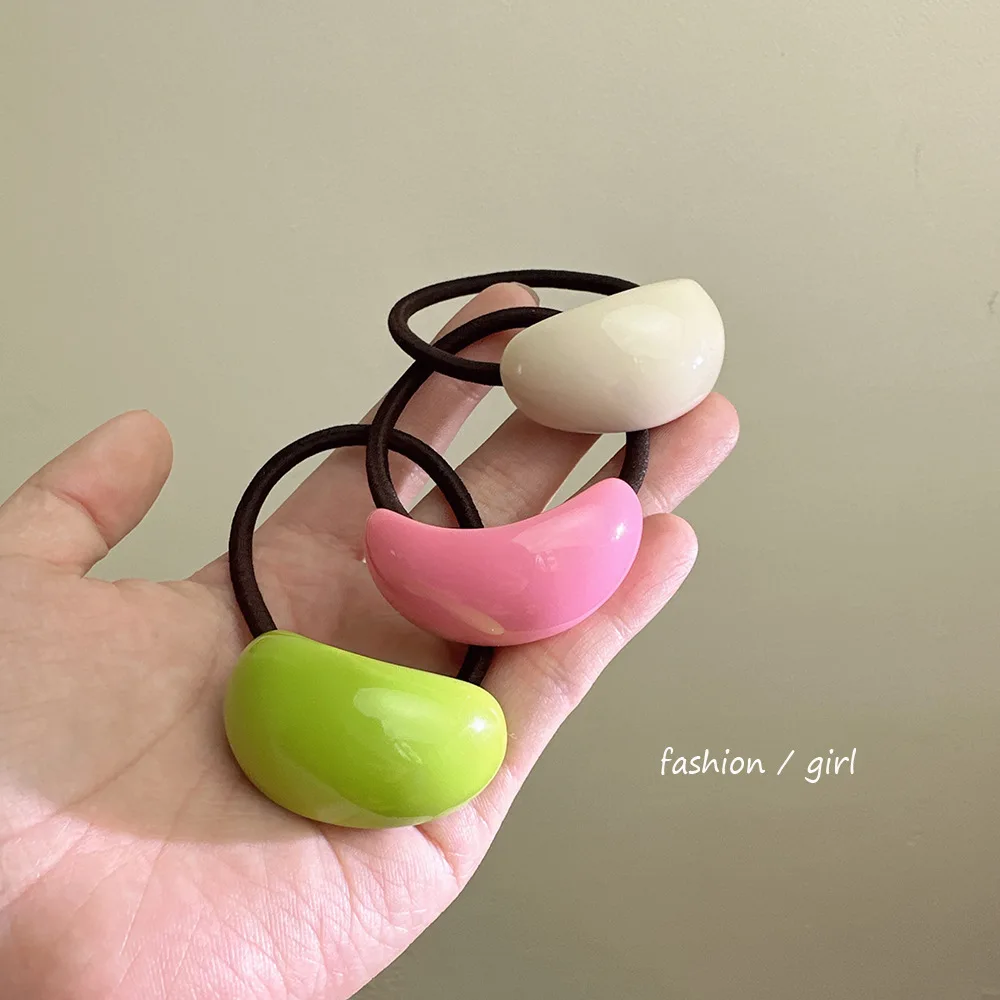 Elastic Scrunchie Oval Sweet French Style Colorful Soft Hair Tie for Women Daily Use Premium Quality