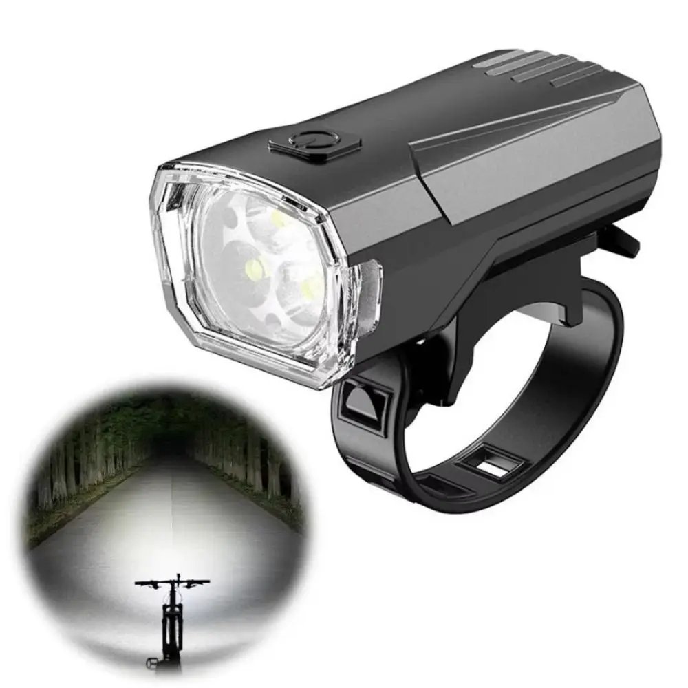 Typy-C Charging Bicycle Front Light 3 LED Waterproof Super Bright Bicycle Light 3 Level Dimmable Bike Flashlight