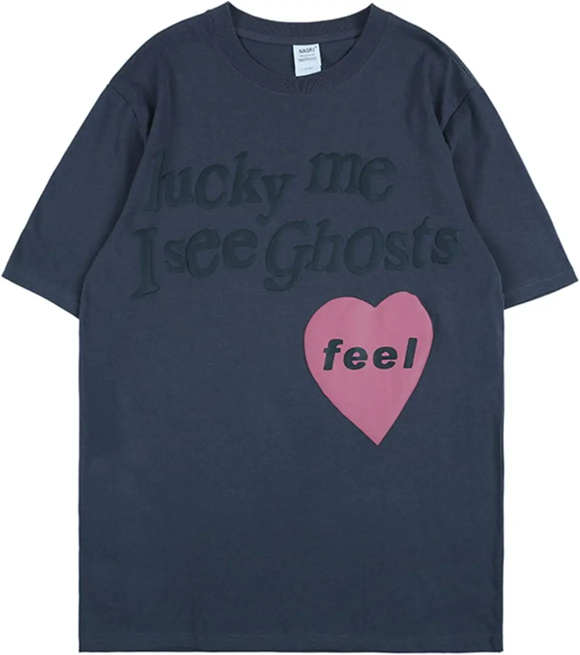 cpfm.xyz Lucky I See Ghosts T-Shirt Men's Hip Hop Street Graphic Oversize Crew Neck Short Sleeve Cotton