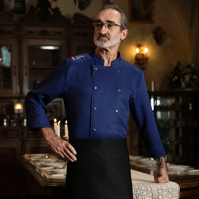 الشيف ملابس العمل طويلة الأكمام الخريف الشتاء مطعم المطبخ المطبخ الغربي المطبخ تقديم الطعام مقصف الخبز كعكة الخبز الملابس