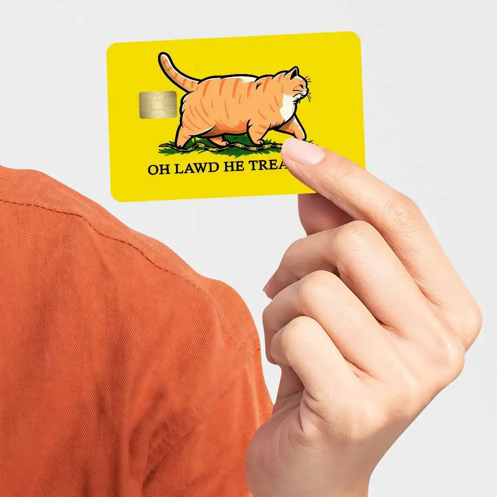 Oh Lawd He Treading Bank Credit Cards Bus Pass Stickers Cool Decoration Waterproof 4PCS Card