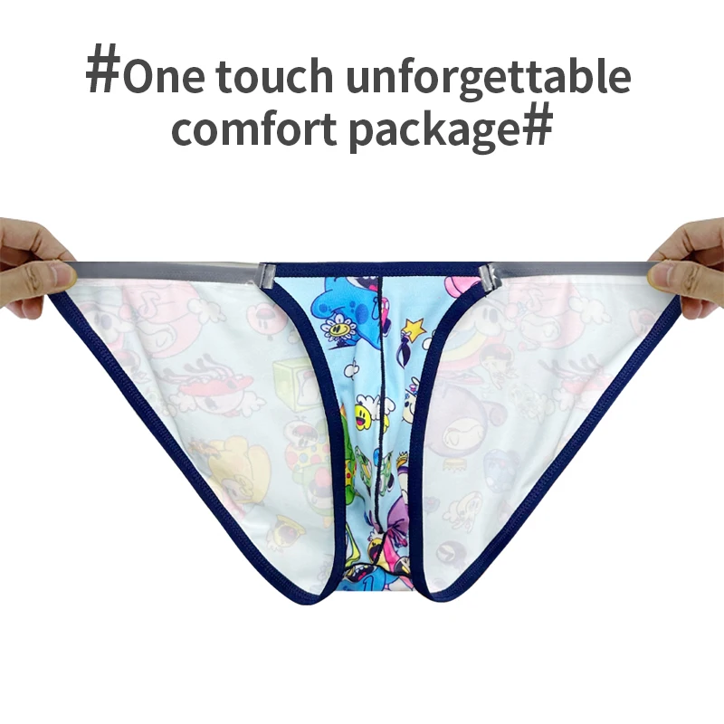 2PCS Man Brief Underwear Hot Sale NYLON Graffiti Printed Sexy Men Underpant Quick Dry Slip Panties Jockstrap Men's Briefs Gaysex