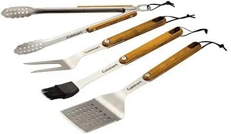 

Набор инструментов для гриля Cuisinart CGS-1100 из 4 предметов с ручками из ясеня – лопатка, щипцы, вилка, кисточка для смазывания