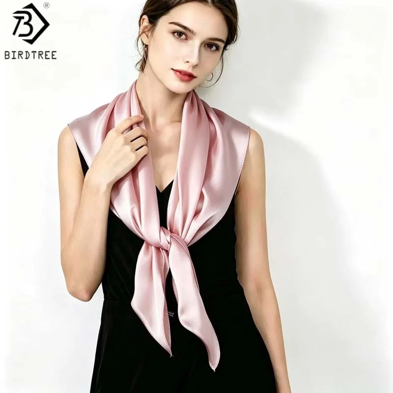 birdtree-100-silk-square-solid-scarf-mom's-gift-elegant-chic-basics-kerchief-2026-spring-summer-shawl-pink-white-a64641jf