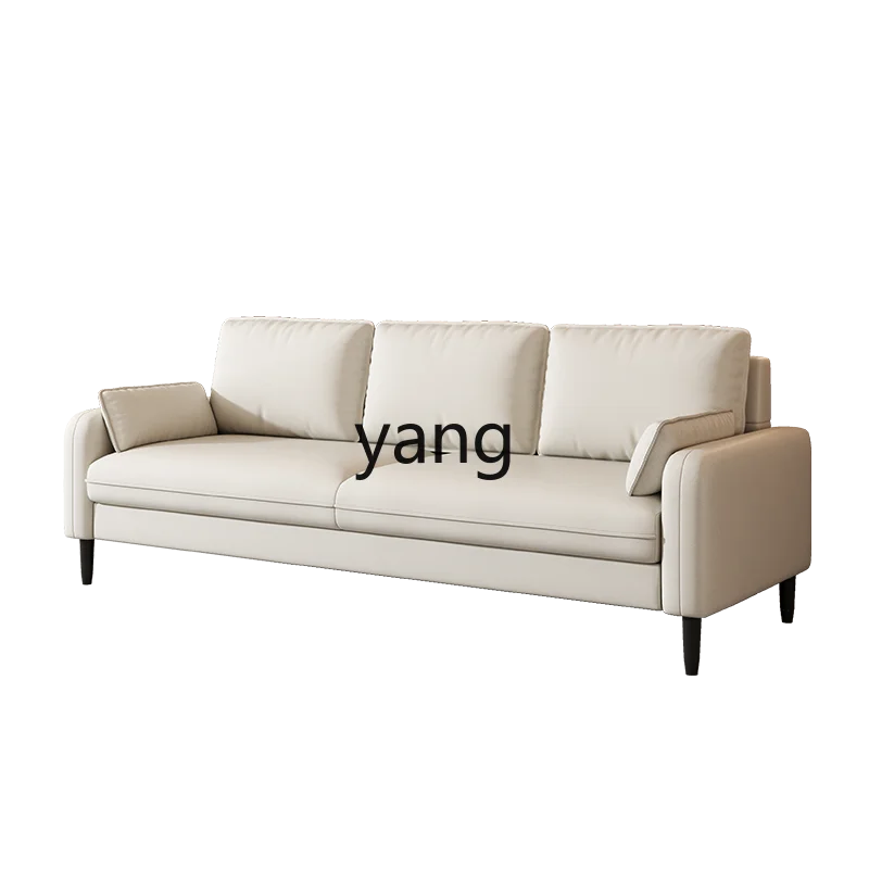 Yjq Small Apartment Sofa Living Room Bedroom Rental House Double Three Apartment Clothing Store Faux Leather