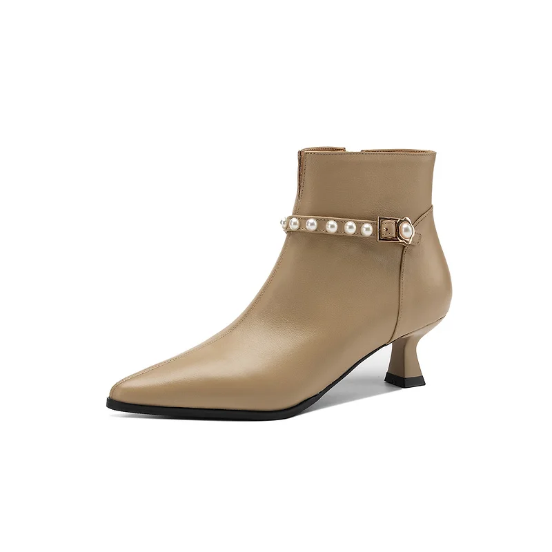 New Belt Buckle Ankle Boots 2027 Fashion Side Zipper Women's Boots Hot Sale Metal Decoration Office and Career Women's Shoes