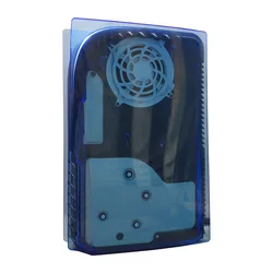 Crystal Transparent Shell for PS5 Disc Edition Faceplates Blue Clear Case Disk Version Hard Shockproof ABS Anti-Scratch Cover