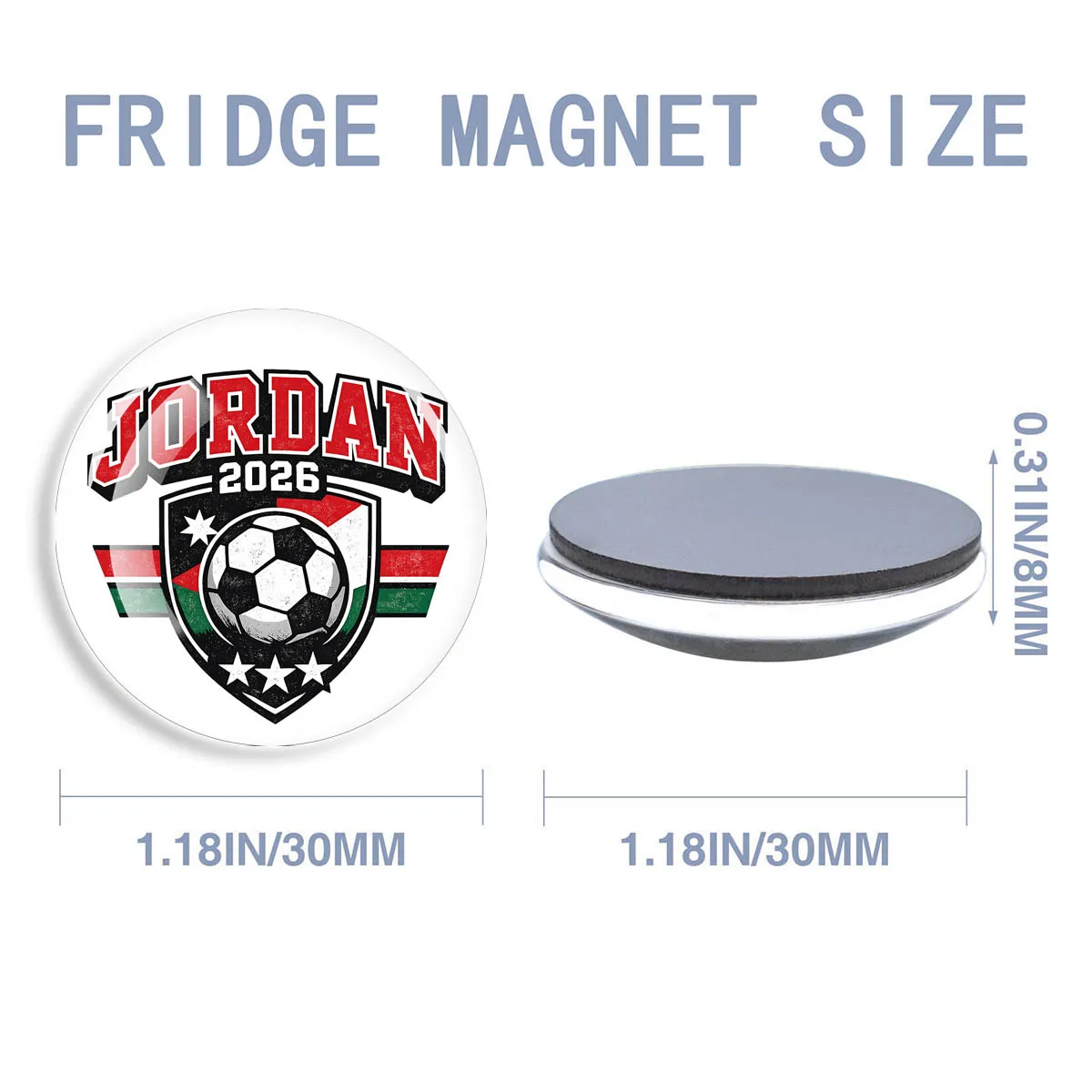 1PC Football and Shield Sport Pattern Glass Fridge Magnet 30MM Round Magnetic Refrigerator Sticker Sports Commemorative Gift