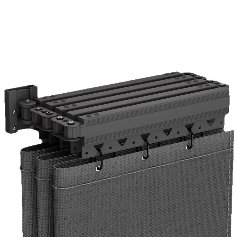 

Bathroom waterproof and mildew-proof invisible high-end shower folding curtain bathing household hanging curtain