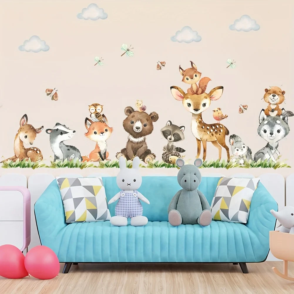Naklejki ścienne z motywem dżu – Baby Nursery Jungle Animals recenzja i cena