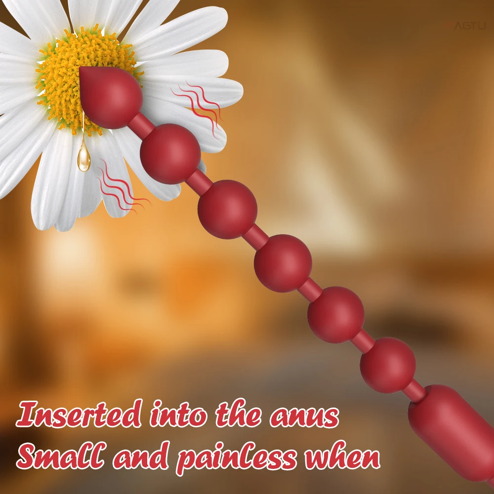 Manik-manik Anal bergetar fleksibel steker bokong silikon 9 mode getaran mainan seks Anal tahan air Vibrator peluru untuk pria wanita pasangan