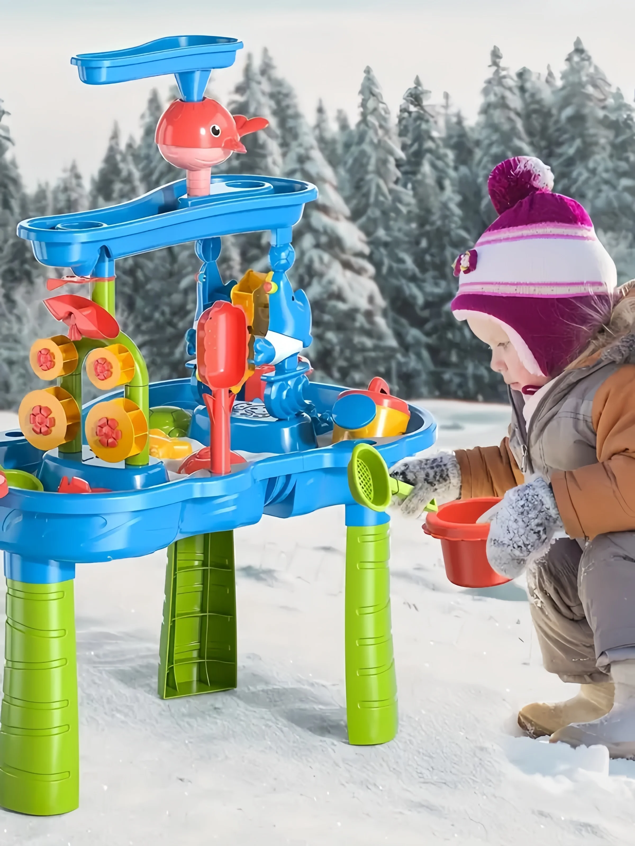 Strandtafel voor kinderen Waterval Speeltafel Waterpark Waterzwembad Zandtafel Binnen Buiten Multifunctioneel strandspeelgoed - afbeelding 2