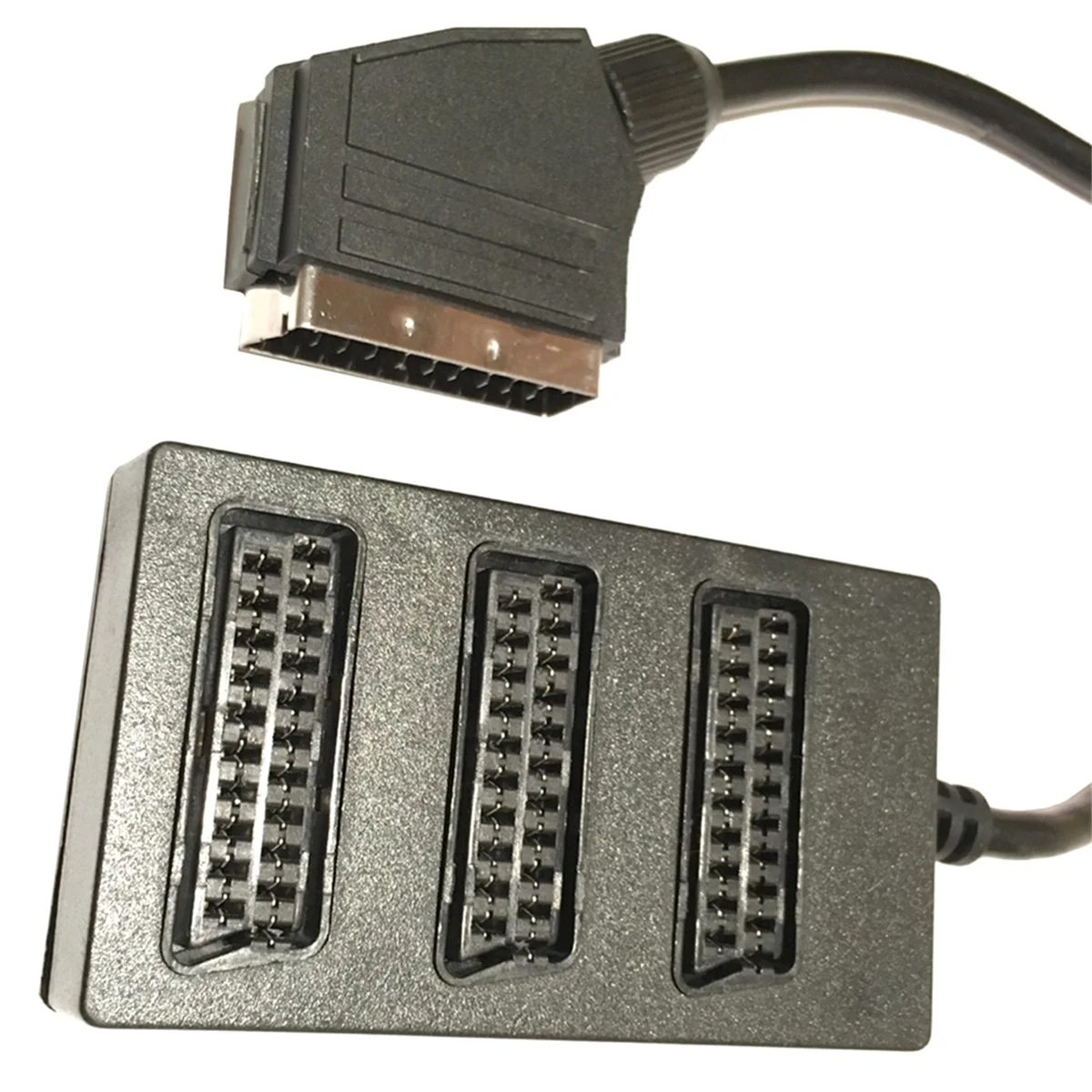 Divisor Scart de 3 vías, conector adaptador macho a hembra, Cable divisor Scaet de 3 vías