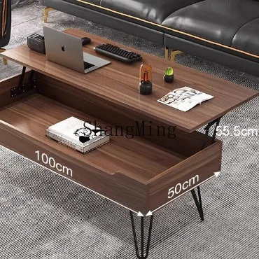 

FG multifunctional café dining table dual-purpose small apartment simple living room creative folding lifting coffee table