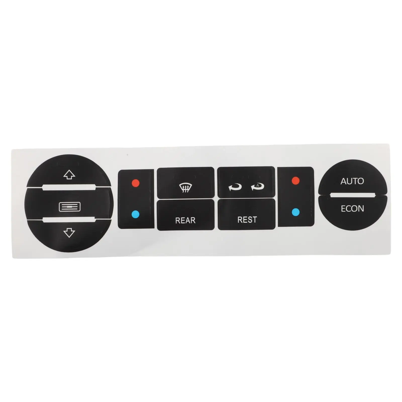 1Pc Button Repair Decal Sticker For T5 For T6 Climate Control Black Vinyl Overlay With White Lettering To Fix Worn Switches
